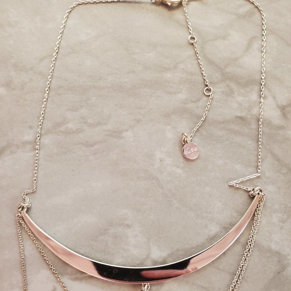 ✨ Stella and Dot Silver Marble Modern Minimalist Pendant Necklace ✨ - Picture 4 of 11
